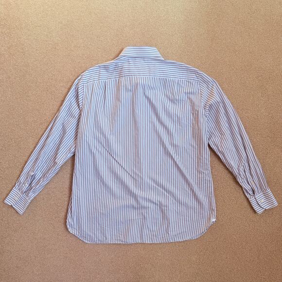 Ermenegildo Zegna Striped 100% Cotton Regular Fit Button-Down Shirt Men’s 18/46 - Picture 9 of 9
